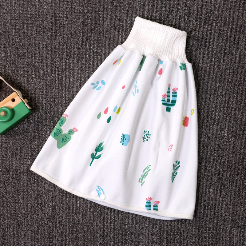 Baby Diaper Training Skirt Pure Cotton High Waist Waterproof Diaper Skirt Children Baby Cloth Diaper Urination Skirt