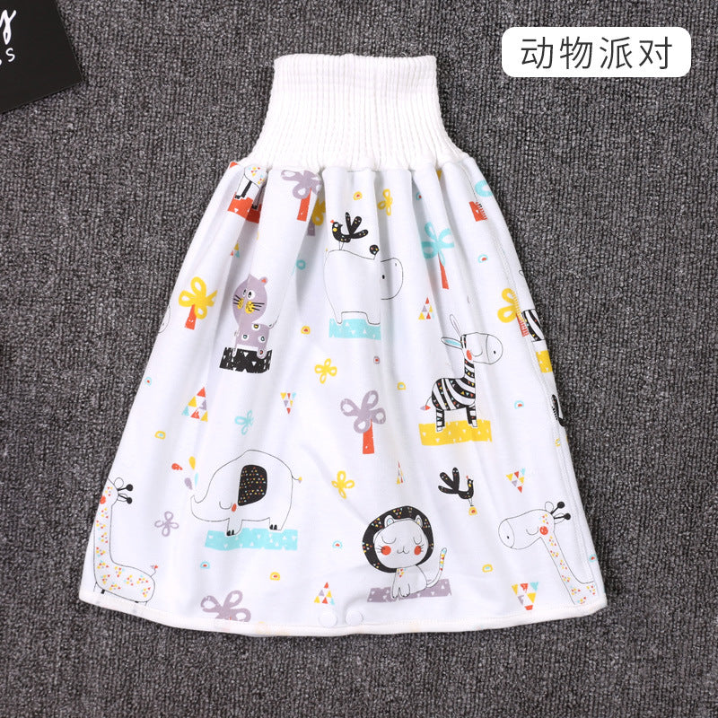 Baby Diaper Training Skirt Pure Cotton High Waist Waterproof Diaper Skirt Children Baby Cloth Diaper Urination Skirt