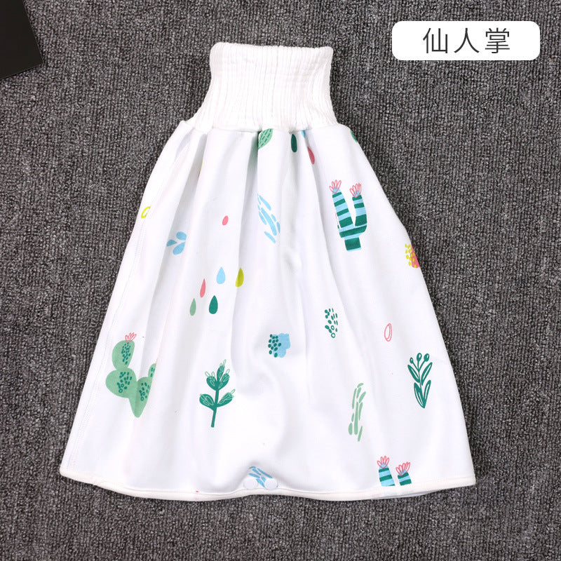 Baby Diaper Training Skirt Pure Cotton High Waist Waterproof Diaper Skirt Children Baby Cloth Diaper Urination Skirt