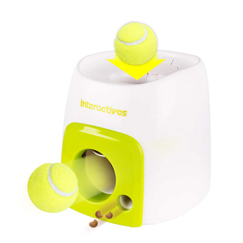 Amazon Pet Products Dog Interactive Training Reward Machine Smart Pet Missing Food Tennis Feeder Toy