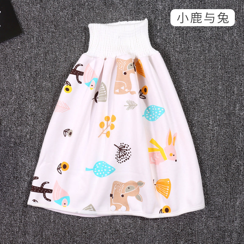 Baby Diaper Training Skirt Pure Cotton High Waist Waterproof Diaper Skirt Children Baby Cloth Diaper Urination Skirt