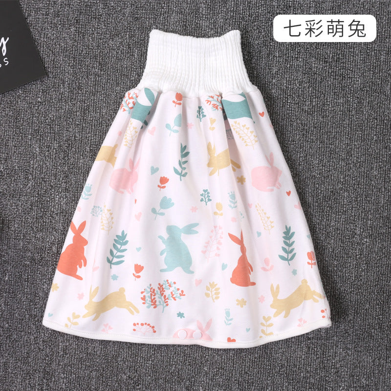 Baby Diaper Training Skirt Pure Cotton High Waist Waterproof Diaper Skirt Children Baby Cloth Diaper Urination Skirt