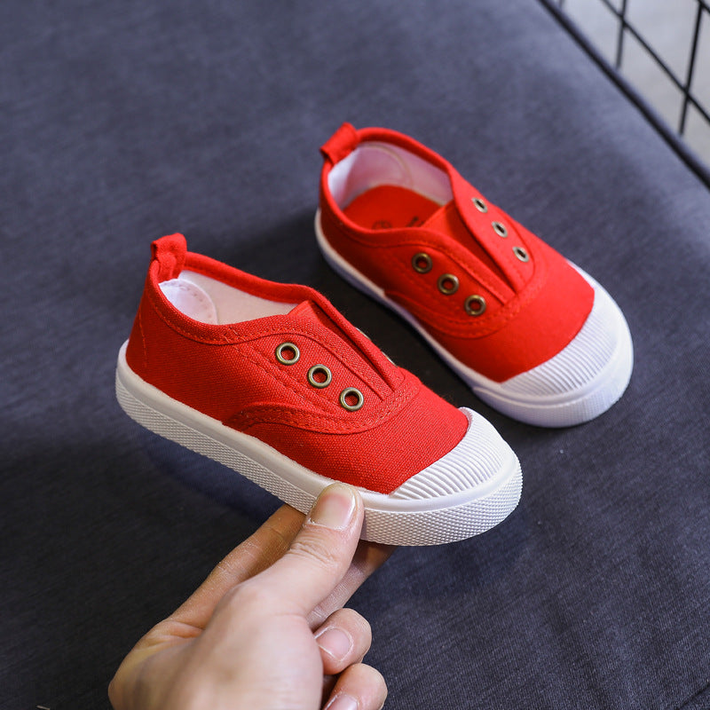 Spring and autumn children's shoes Korean version of children's canvas shoes baby casual shoes boys and girls skateboard shoes a wholesale trend