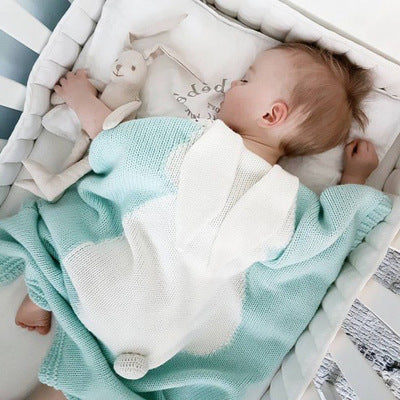 Amazon iNS style rabbit ears blanket three-dimensional rabbit blanket children's knitted cover blanket baby baby blanket