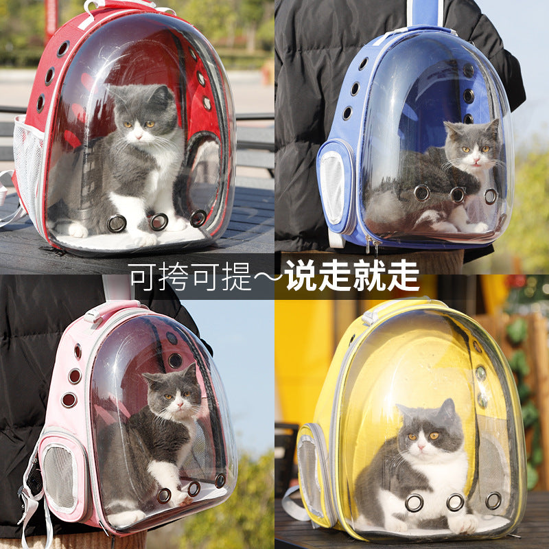 P factory wholesale Hawo net red panoramic transparent space cat bag cat and dog space bag backpack pet backpack