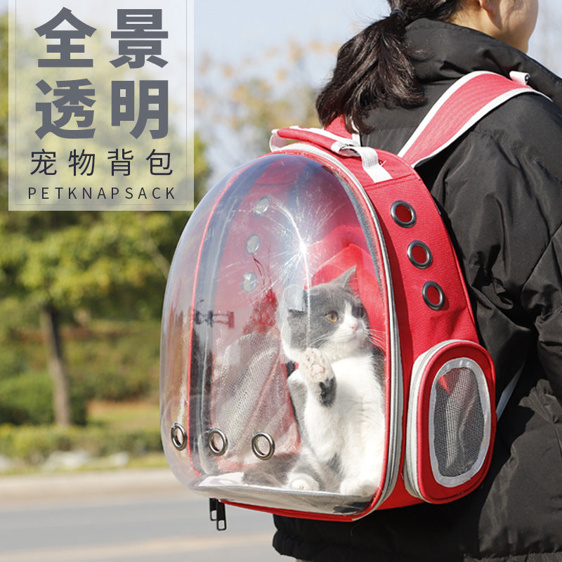 P factory wholesale Hawo net red panoramic transparent space cat bag cat and dog space bag backpack pet backpack