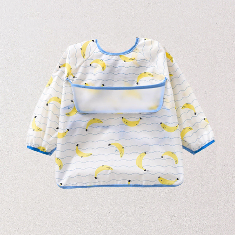 Umbrella children's waterproof bib long sleeve baby waterproof overalls infant polyester taffeta full body waterproof dinner clothes