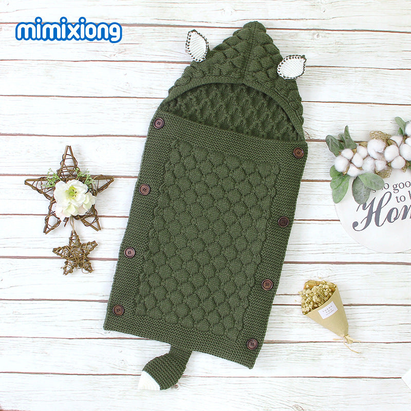 ins hot selling spring and autumn baby sleeping bag cute shape solid color newborn envelope anti-kick blanket