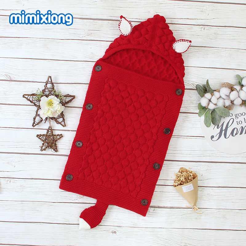 ins hot selling spring and autumn baby sleeping bag cute shape solid color newborn envelope anti-kick blanket