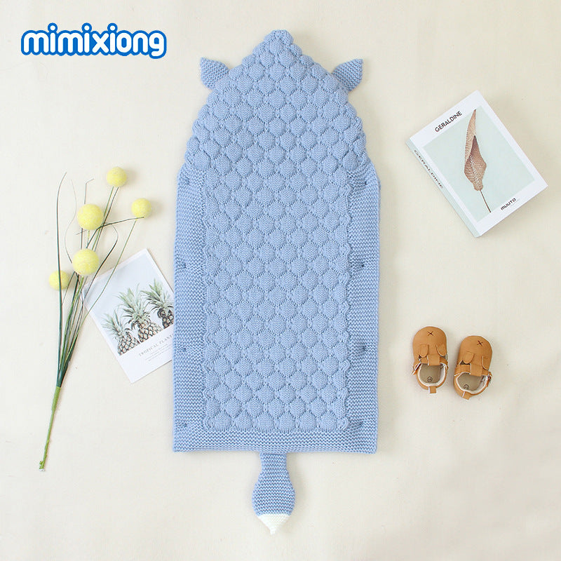 ins hot selling spring and autumn baby sleeping bag cute shape solid color newborn envelope anti-kick blanket