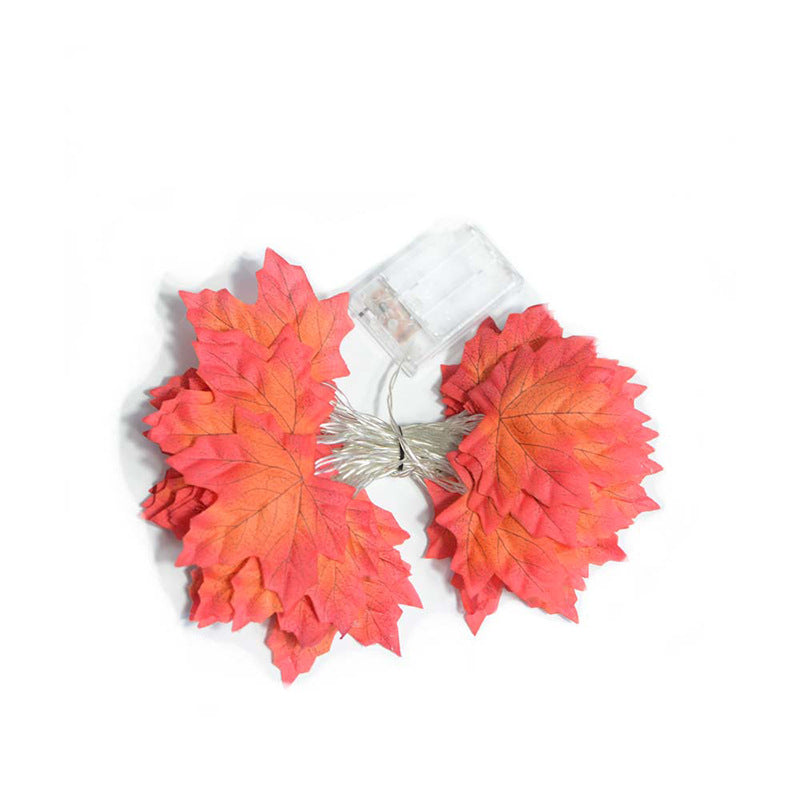 New Christmas LED light string pumpkin maple leaf light string battery box solar Halloween decoration light string