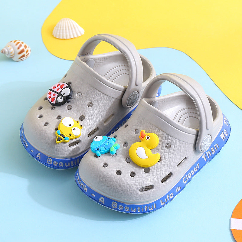 Children's slippers summer girls cute soft bottom non-slip children's sandals and slippers for children infants baby baby hole shoes boys