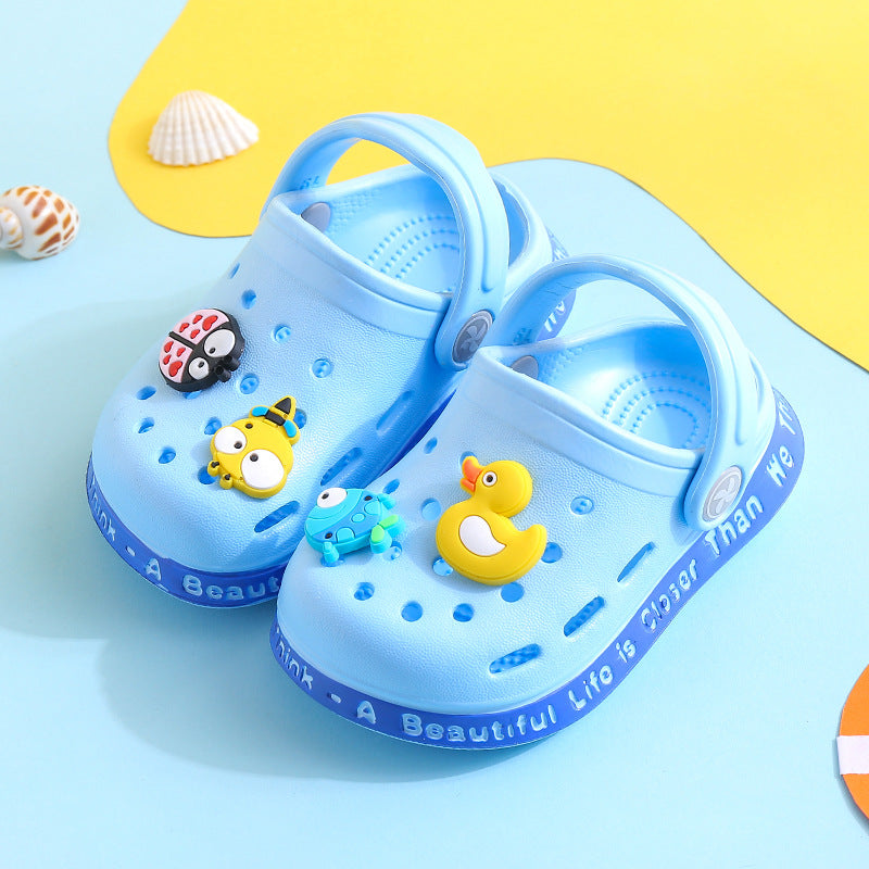 Children's slippers summer girls cute soft bottom non-slip children's sandals and slippers for children infants baby baby hole shoes boys