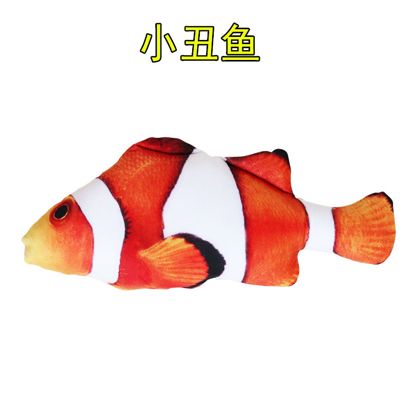 Douyin The same electric simulation fish pet toy, the beating fish plush toy, catnip fish toy