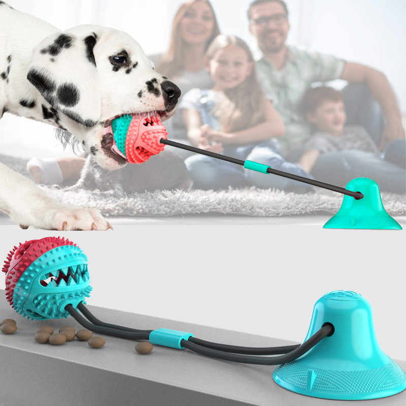 Pet Molar Amazon hot sale pet supplies teething leaker chew resistant ball suction cup dog toy