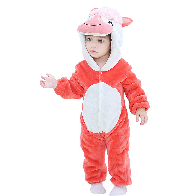 MICHLEY autumn and winter new baby clothes newborn baby one-piece romper cartoon children animal romper