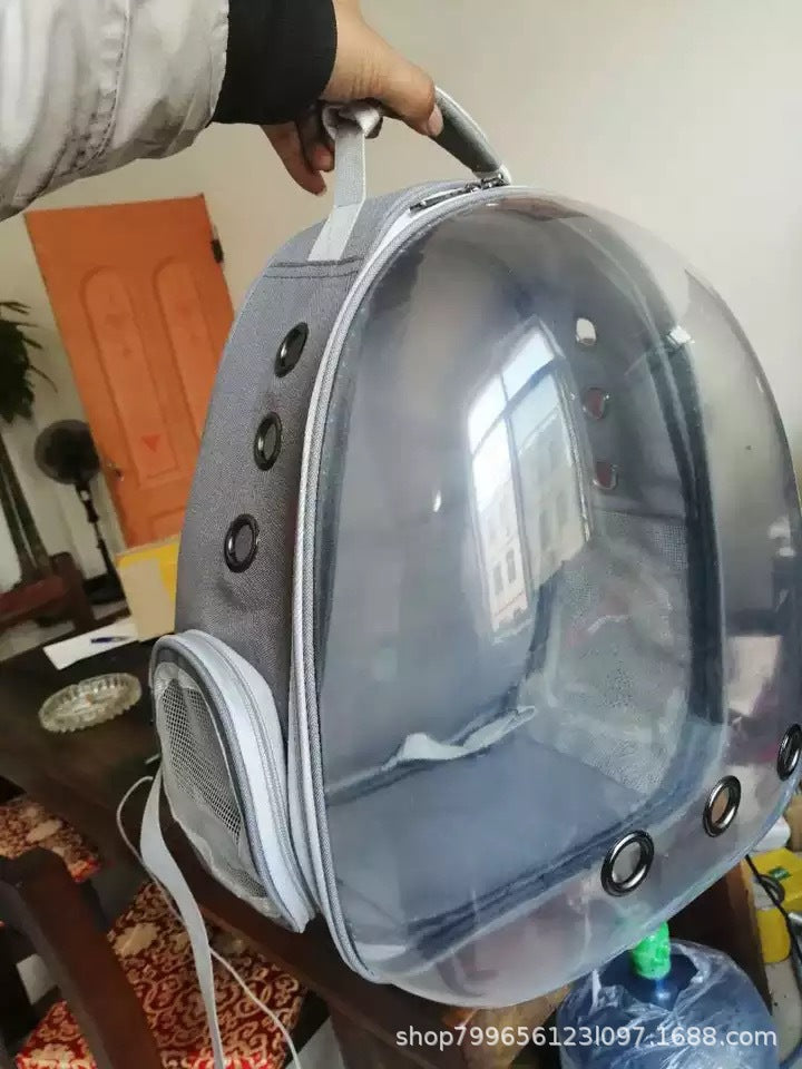 Cat Backpack New Pet Bag Large Capacity Breathable Transparent Shell Pet Shoulder Carrying Bag Pure Color Cat Bag Dog Backpack