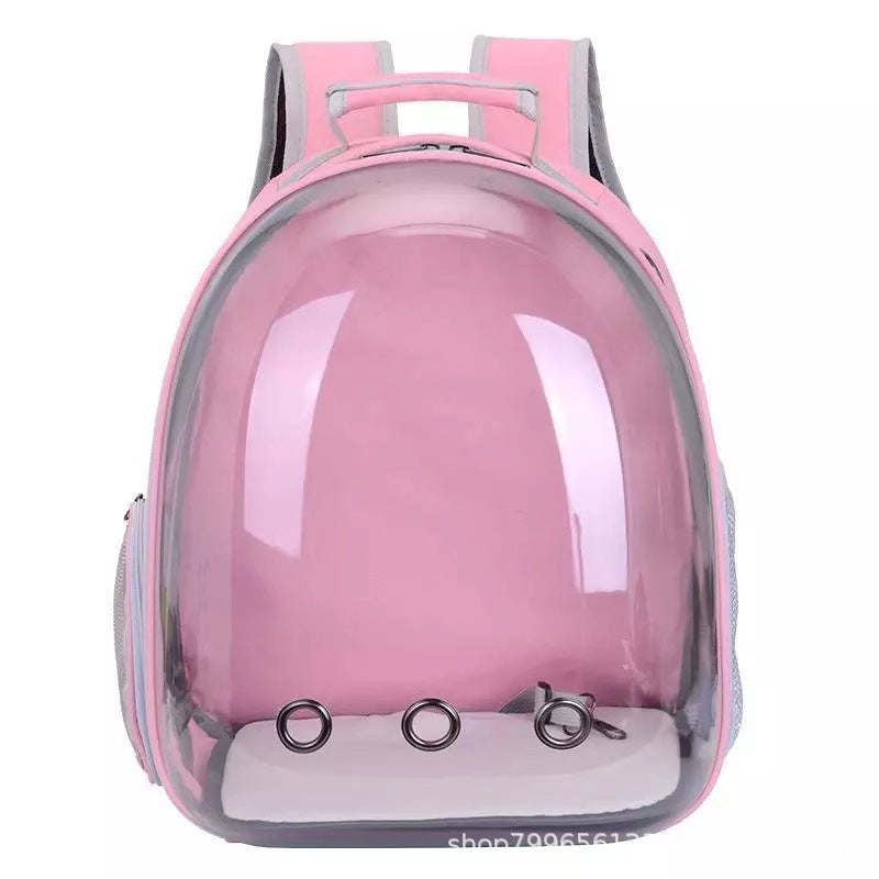 Cat Backpack New Pet Bag Large Capacity Breathable Transparent Shell Pet Shoulder Carrying Bag Pure Color Cat Bag Dog Backpack