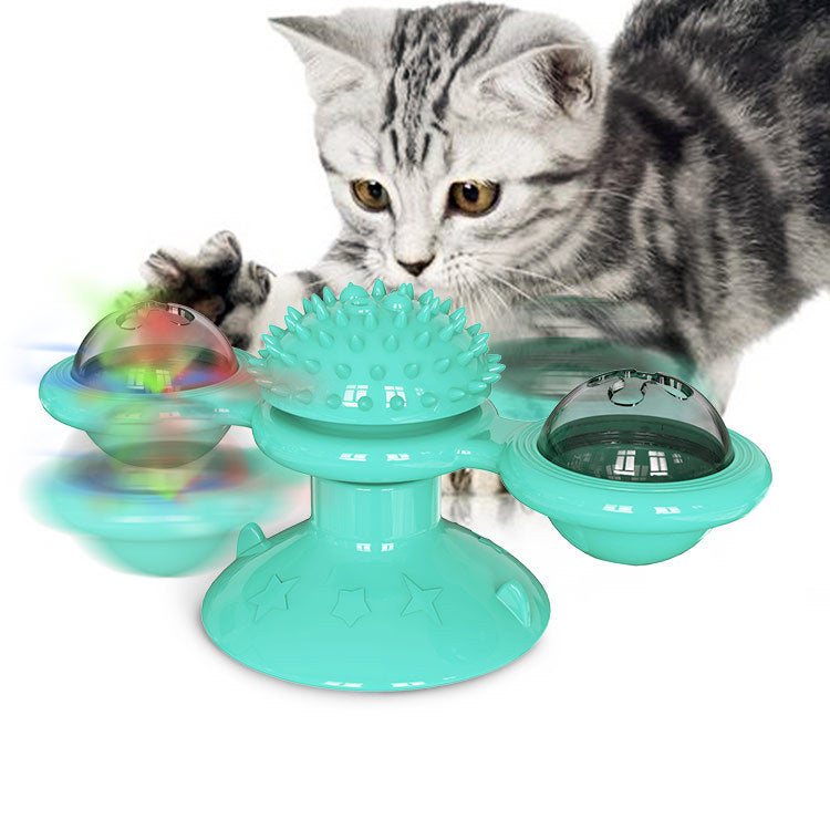 Pet supplies factory wholesale company new hot Amazon cat turntable mint toy spinning windmill