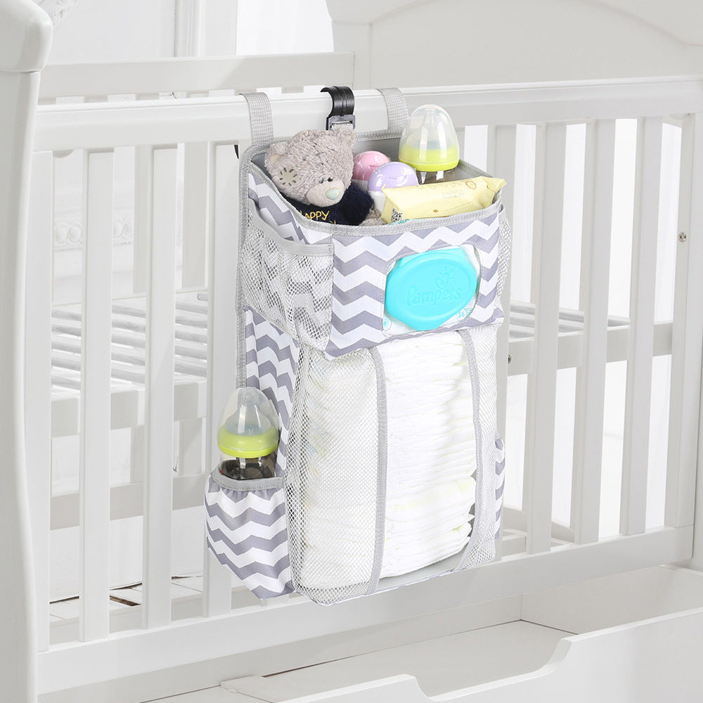 Cross-border spot baby bedside hanging bag multifunctional baby bed storage bag organization hanging bag bed front storage hanging bag