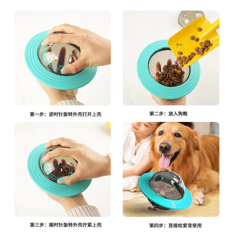 Gnawing Bite-resistant Dog Toy Frisbee Ufo Leakage Food Ball Puzzle Dog Supplies Pet Supplies