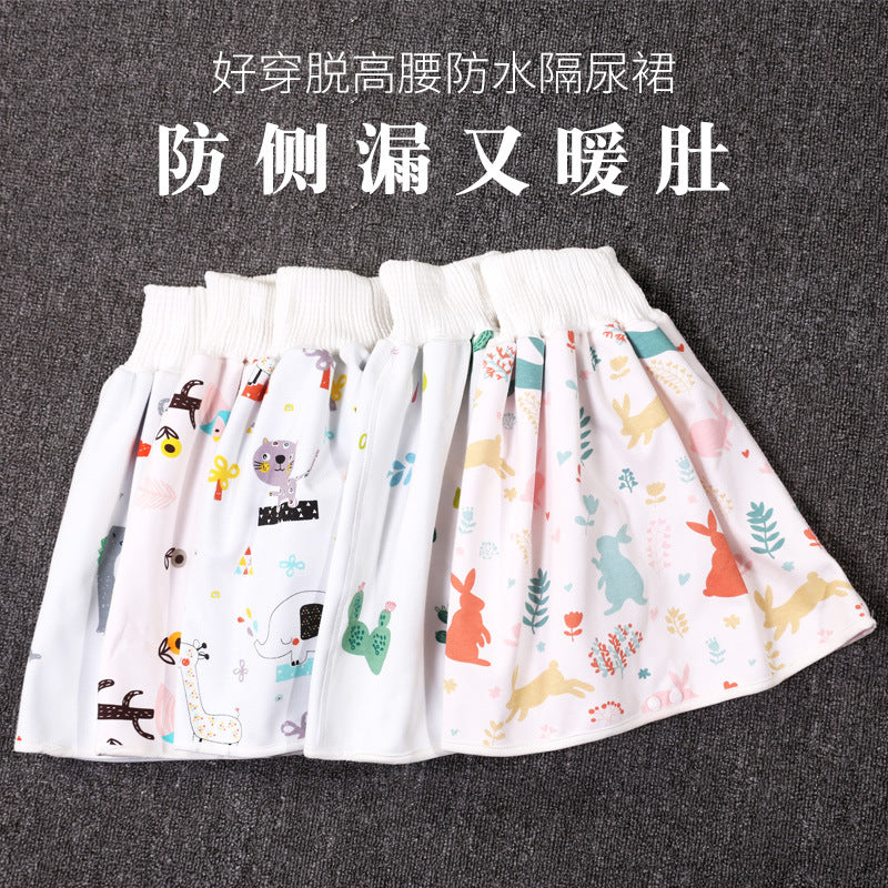 Baby Diaper Training Skirt Pure Cotton High Waist Waterproof Diaper Skirt Children Baby Cloth Diaper Urination Skirt