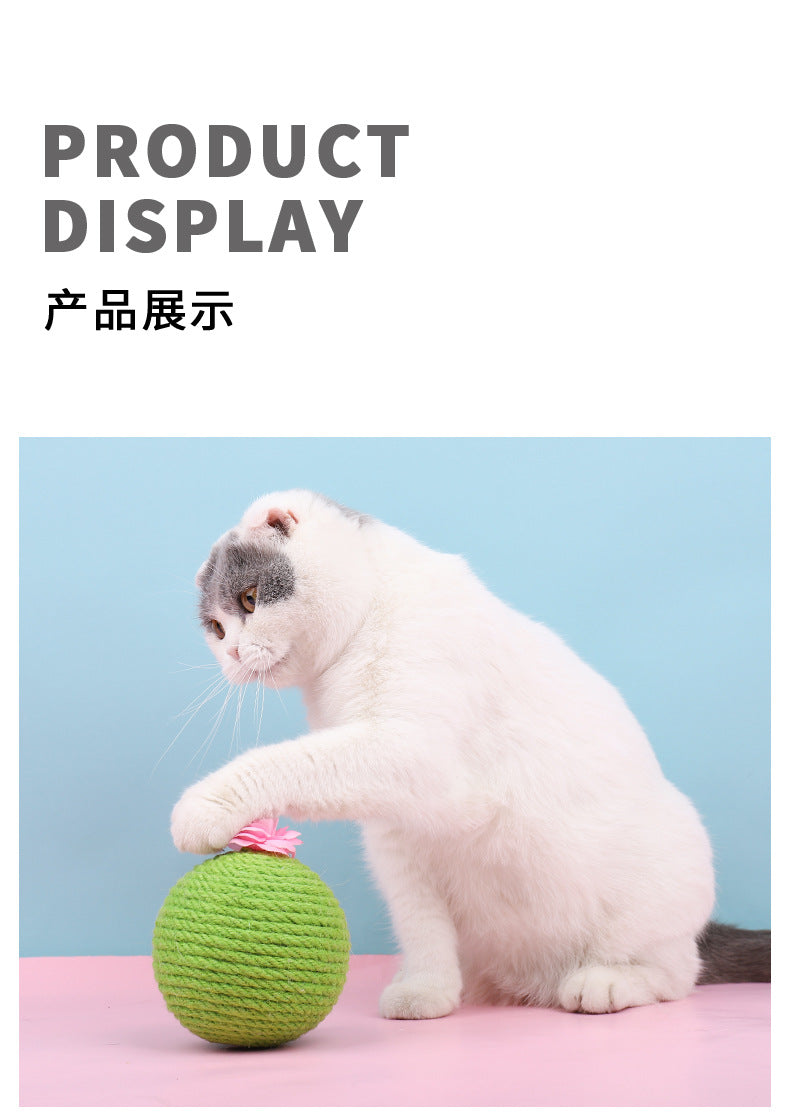 Cat toy pet sisal ball teasing cat ball tumbler cat toy cactus ball cat scratching board claw grinding supplies wholesale