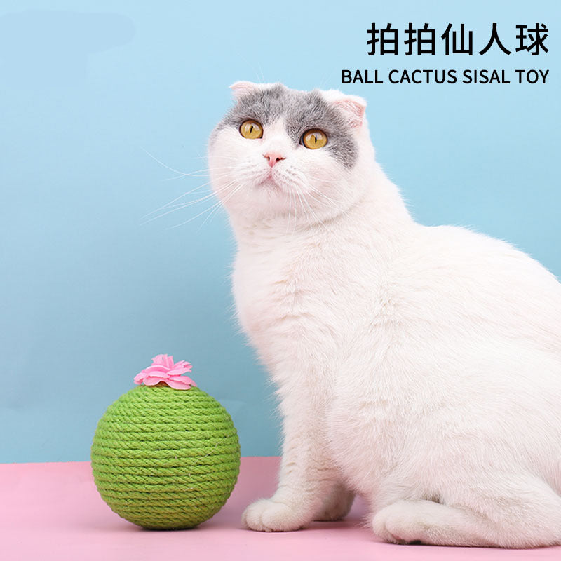Cat toy pet sisal ball teasing cat ball tumbler cat toy cactus ball cat scratching board claw grinding supplies wholesale