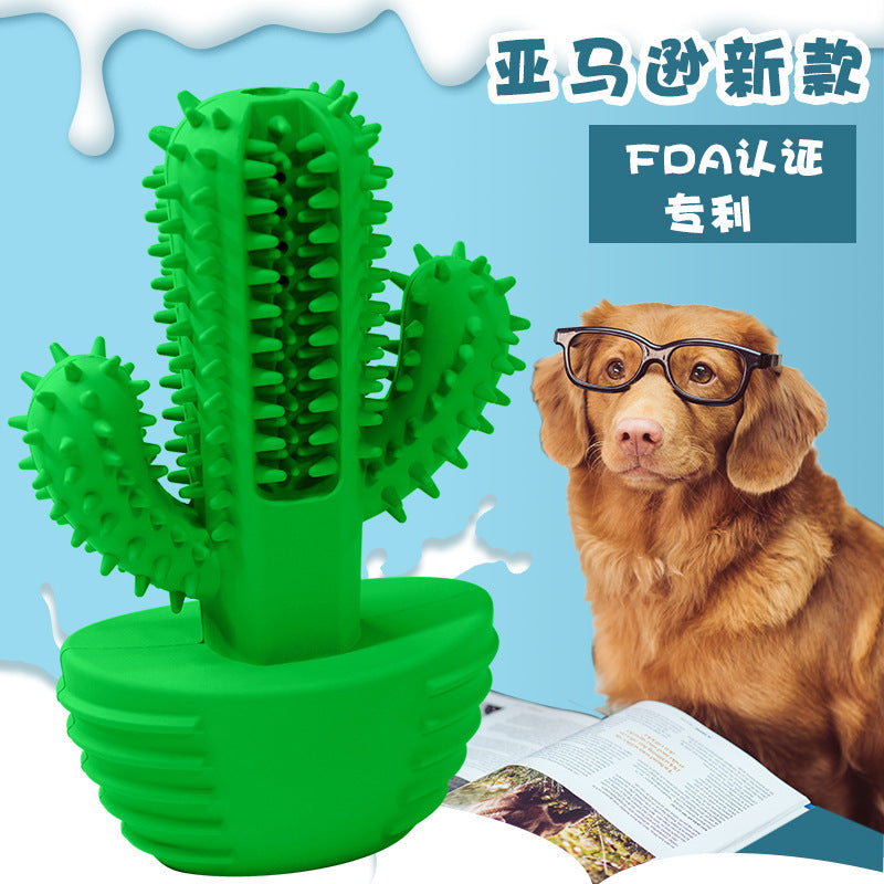 Original dog toothbrush pet vocal teeth cleaning rods cactus dog toy supplies
