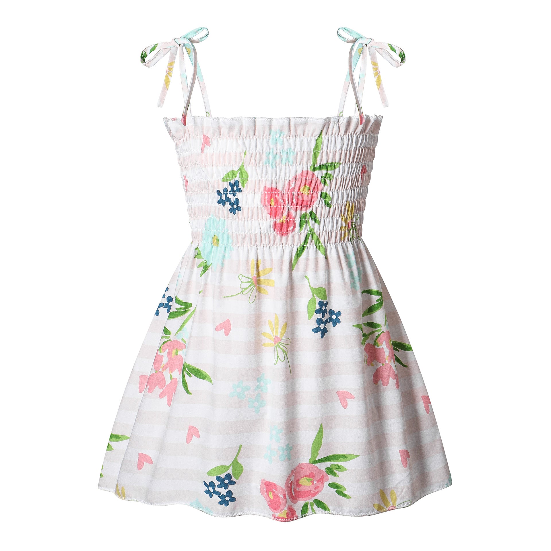 Summer cotton dress for baby girls, fashionable dress for little girls, thin suspender skirt, children's floral skirt