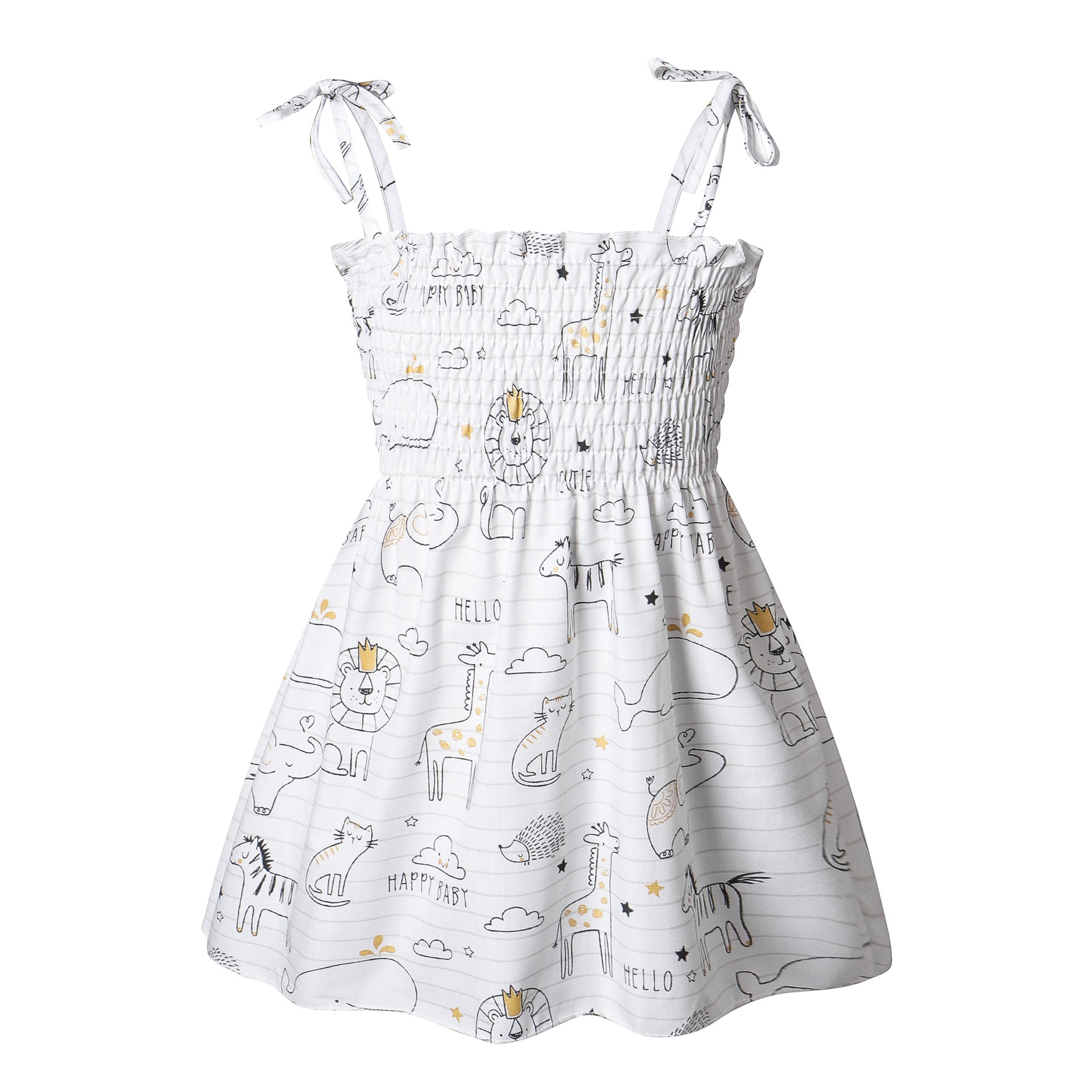 Summer cotton dress for baby girls, fashionable dress for little girls, thin suspender skirt, children's floral skirt