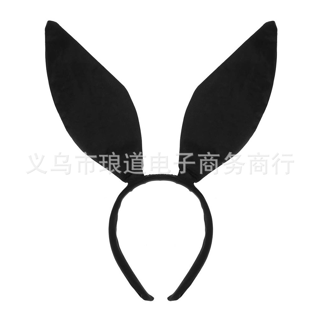 Spot Halloween Easter Cute Bunny Ears Headband Bunny Girl Costume Accessories Satin Bunny Rabbit Ears Headband