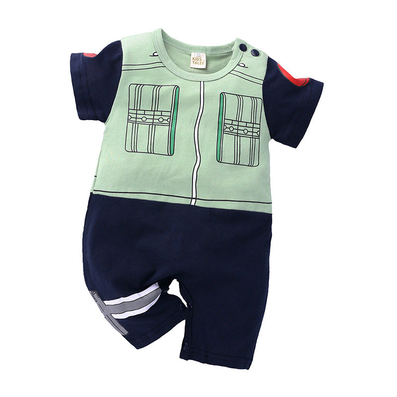 Summer cartoon anime baby boy short-sleeved harem foreign trade baby Japanese jumpsuit cosplay crawler suit