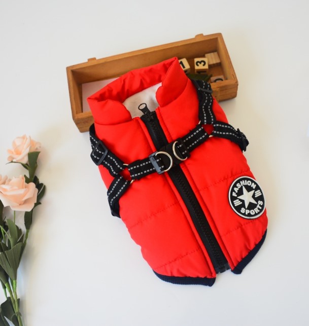 Pet clothes autumn and winter new style dog jackets reflective and warm cross-border dog clothes plus cotton pet cotton clothes