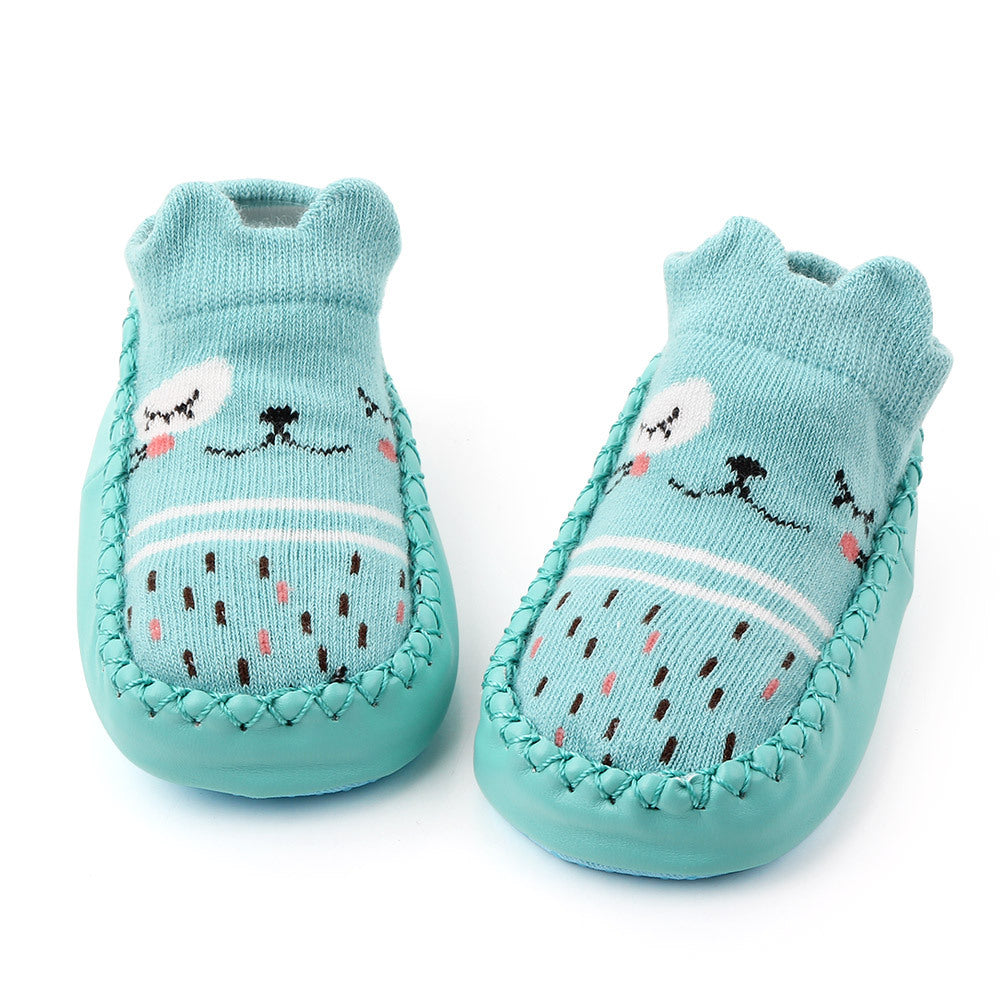 Children's new cartoon baby socks Baby toddler shoes and socks Fox type non-slip soft-soled floor socks 0046