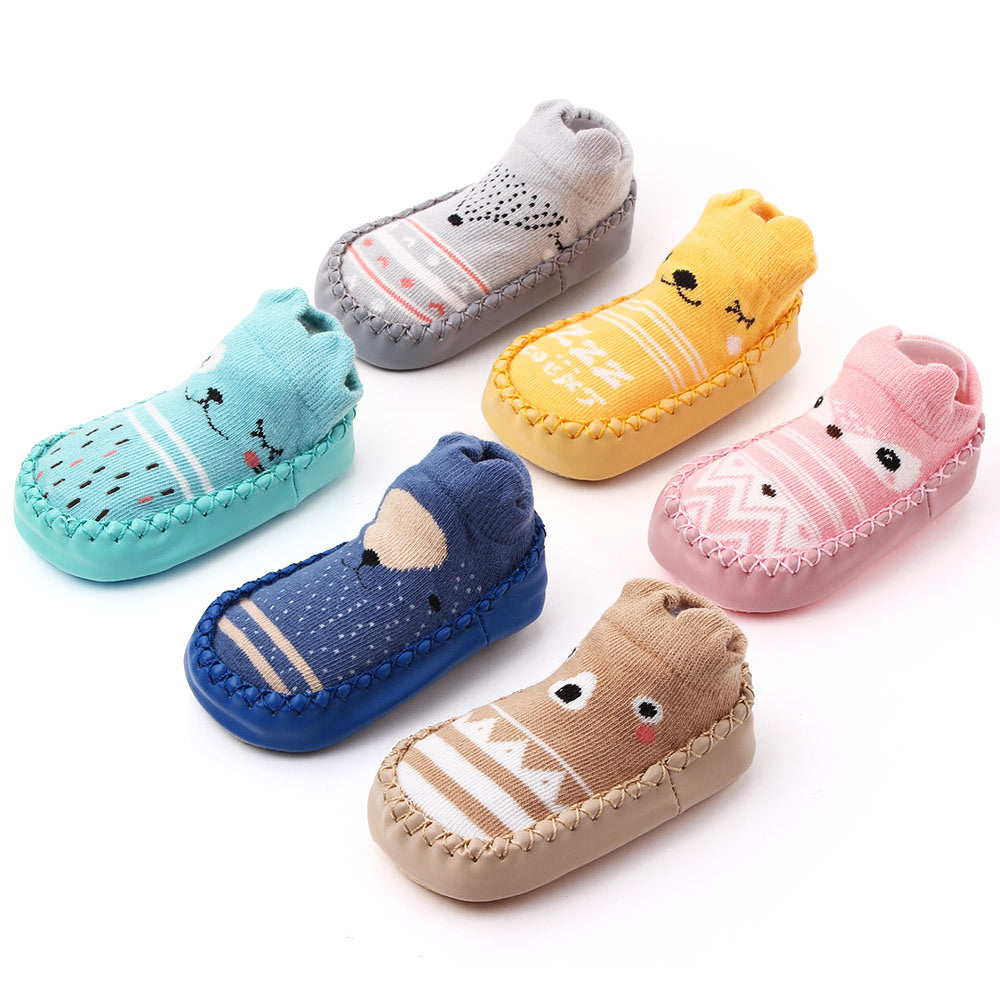 Children's new cartoon baby socks Baby toddler shoes and socks Fox type non-slip soft-soled floor socks 0046