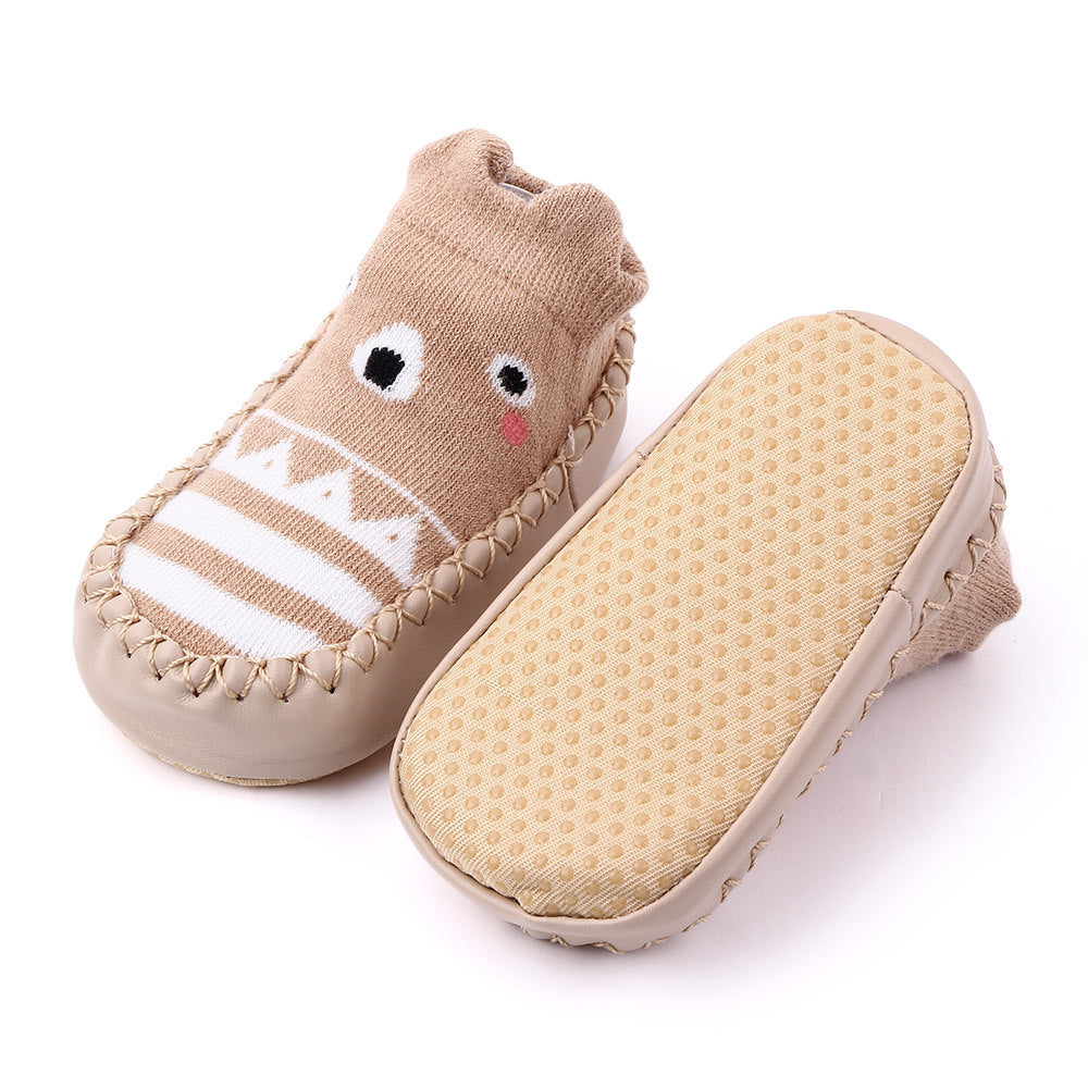 Children's new cartoon baby socks Baby toddler shoes and socks Fox type non-slip soft-soled floor socks 0046