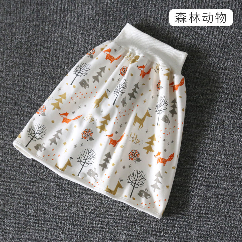Baby Diaper Training Skirt Pure Cotton High Waist Waterproof Diaper Skirt Children Baby Cloth Diaper Urination Skirt