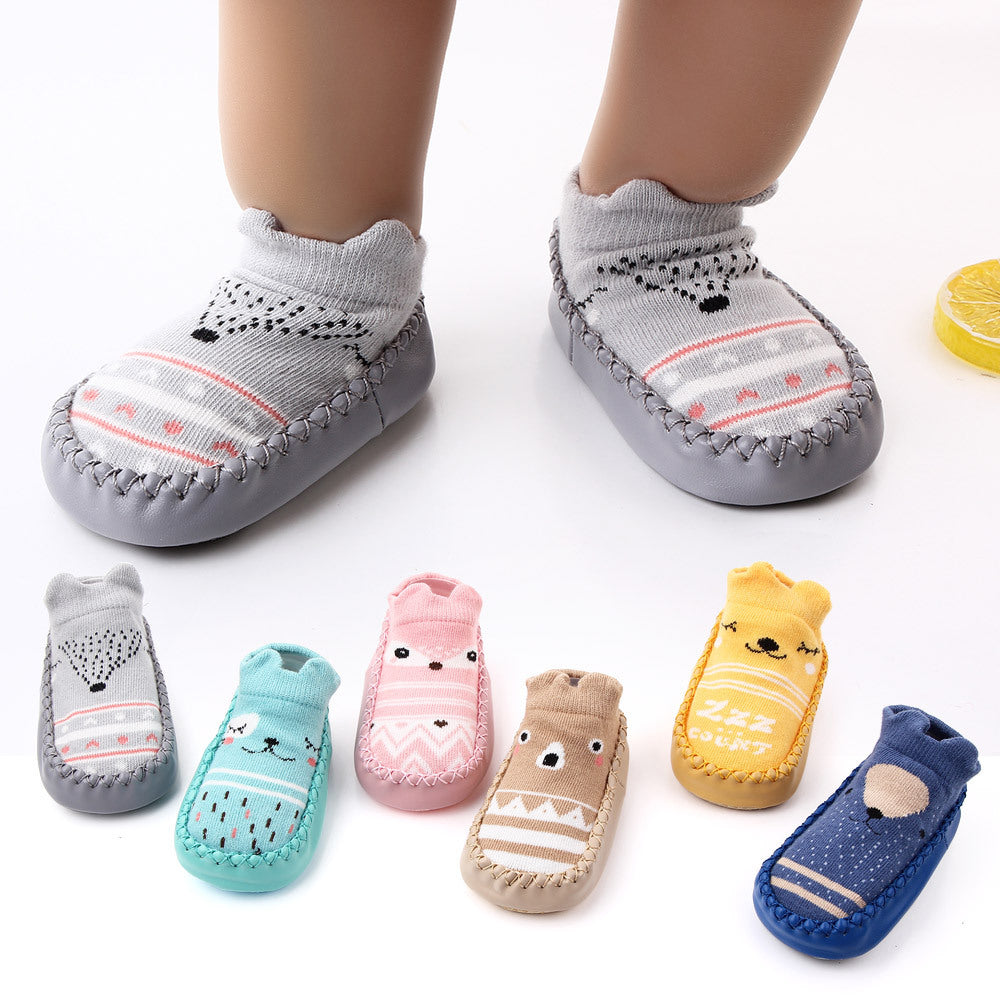 Children's new cartoon baby socks Baby toddler shoes and socks Fox type non-slip soft-soled floor socks 0046