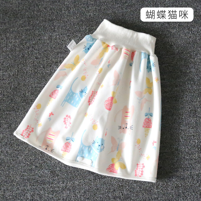 Baby Diaper Training Skirt Pure Cotton High Waist Waterproof Diaper Skirt Children Baby Cloth Diaper Urination Skirt