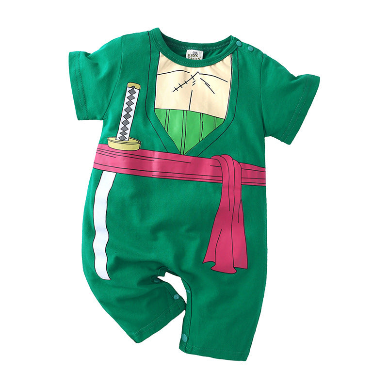 Summer cartoon anime baby boy short-sleeved harem foreign trade baby Japanese jumpsuit cosplay crawler suit