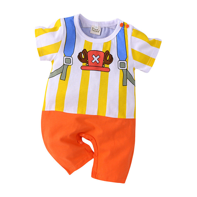 Summer cartoon anime baby boy short-sleeved harem foreign trade baby Japanese jumpsuit cosplay crawler suit