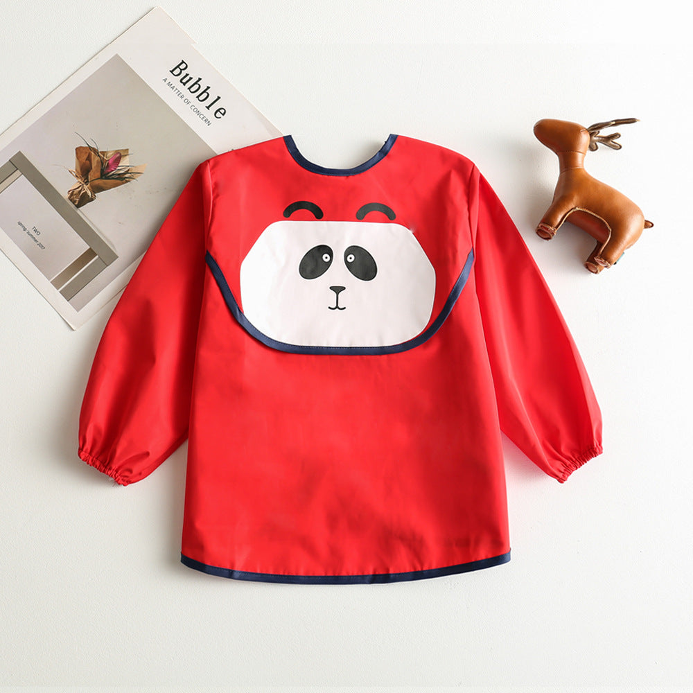 Umbrella children's waterproof bib long sleeve baby waterproof overalls infant polyester taffeta full body waterproof dinner clothes