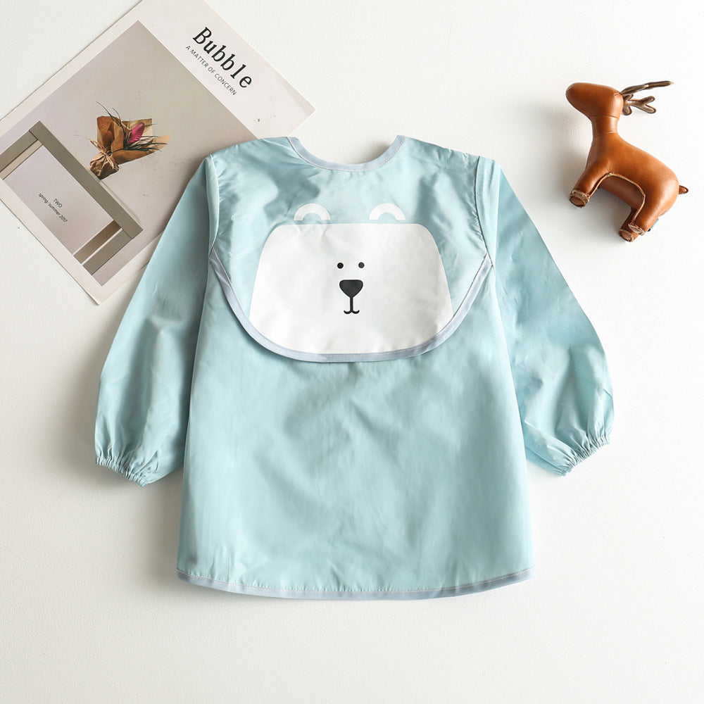 Umbrella children's waterproof bib long sleeve baby waterproof overalls infant polyester taffeta full body waterproof dinner clothes