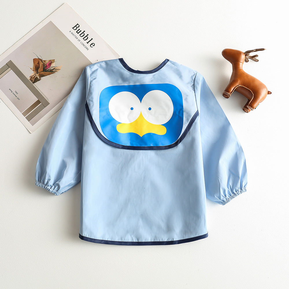 Umbrella children's waterproof bib long sleeve baby waterproof overalls infant polyester taffeta full body waterproof dinner clothes