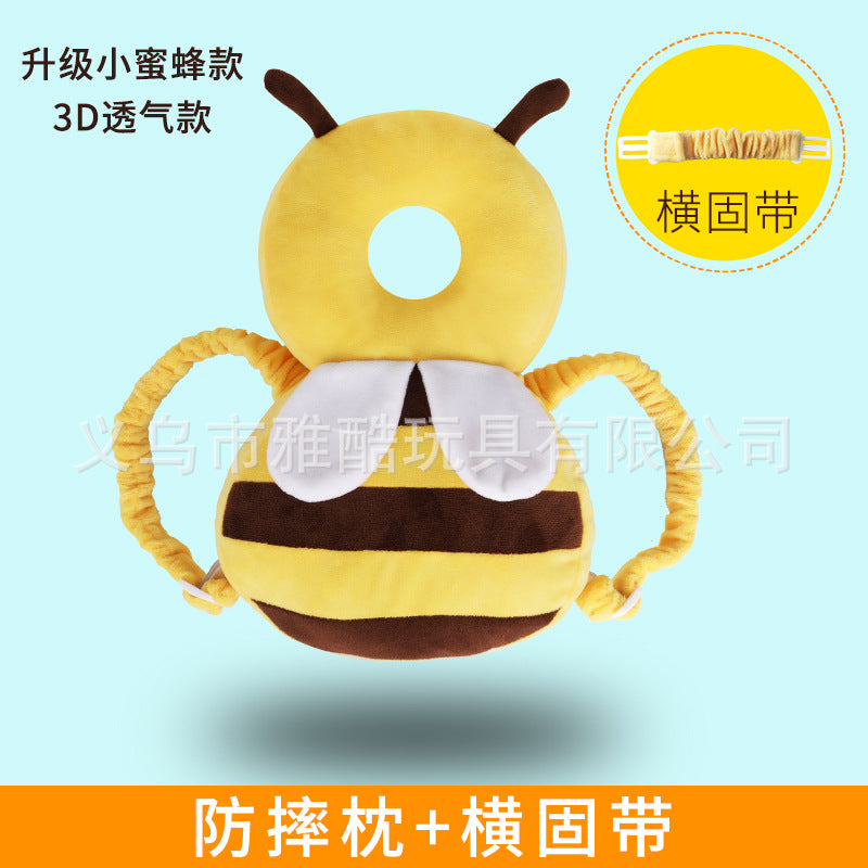 Turtle baby head pillow spring and autumn breathable plush head pillow anti-fall baby protection pad toddler hat batch