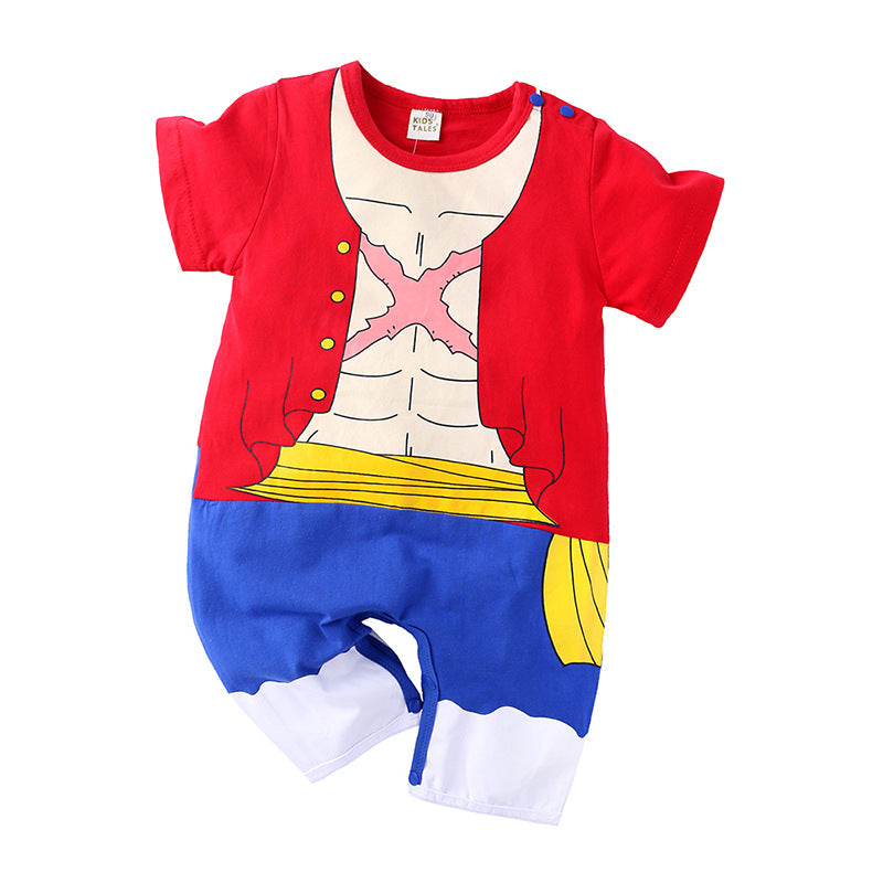 Summer cartoon anime baby boy short-sleeved harem foreign trade baby Japanese jumpsuit cosplay crawler suit