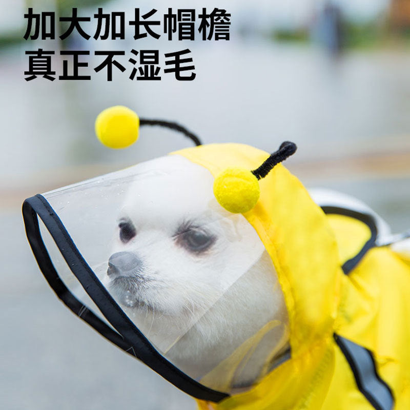 Puppy dog raincoat four-legged waterproof all-inclusive Teddy raincoat pet rain clothes for small and medium-sized dogs Bichon Pomeranian