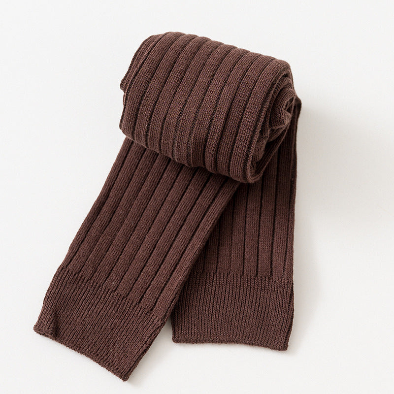 Link No. 1 Spring and Autumn Candy Color Vertical Stripe Baby Leggings Baby Cropped Pants Jumpsuit Children's Pantyhose