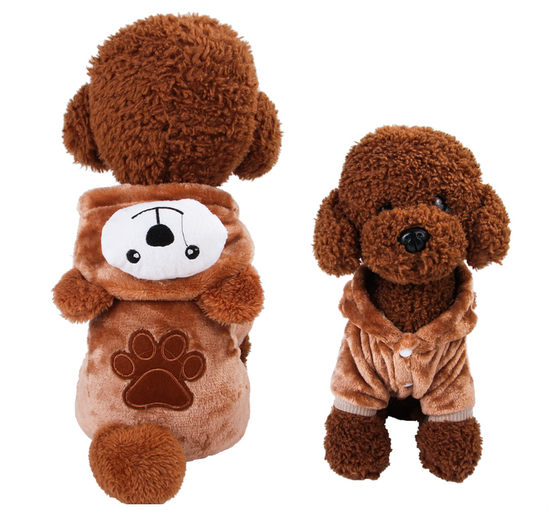 New autumn and winter pet clothes with a black collar